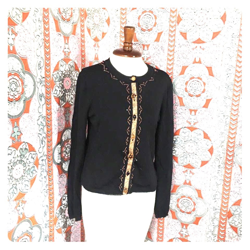 Elegant beaded fall cardigan